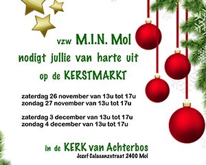 MIN Mol Kerstmarkt 26/27nov en 3/4dec…
